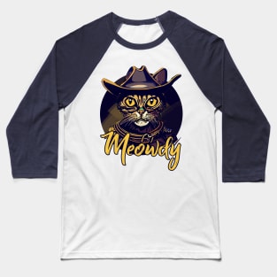 Cool Meowdy Cowboy Cat Baseball T-Shirt